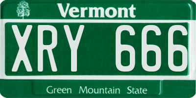VT license plate XRY666