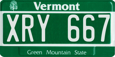 VT license plate XRY667