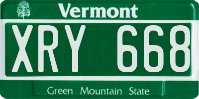 VT license plate XRY668