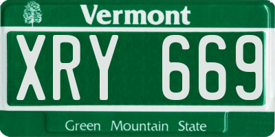 VT license plate XRY669