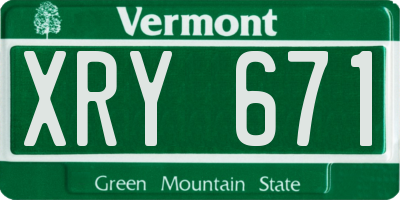 VT license plate XRY671