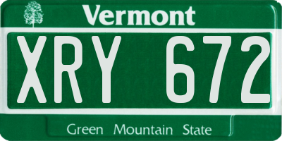 VT license plate XRY672
