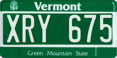 VT license plate XRY675