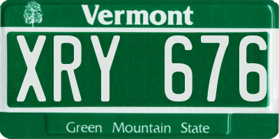 VT license plate XRY676