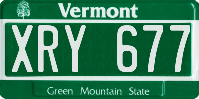 VT license plate XRY677