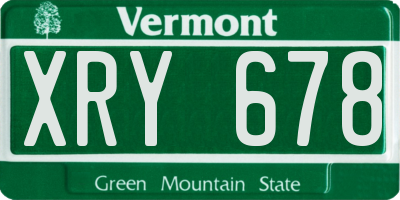 VT license plate XRY678