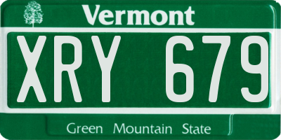 VT license plate XRY679
