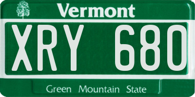 VT license plate XRY680