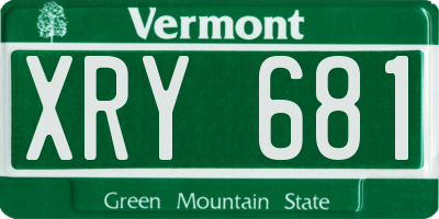 VT license plate XRY681