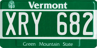 VT license plate XRY682