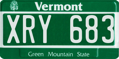 VT license plate XRY683