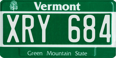 VT license plate XRY684