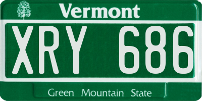 VT license plate XRY686