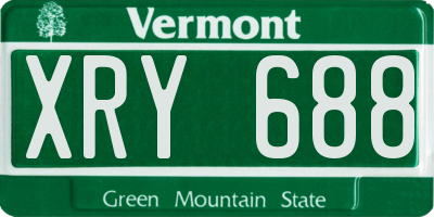 VT license plate XRY688