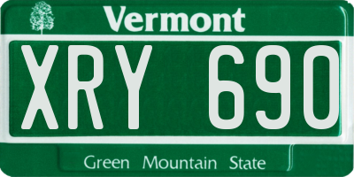VT license plate XRY690