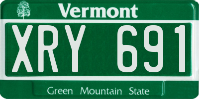 VT license plate XRY691