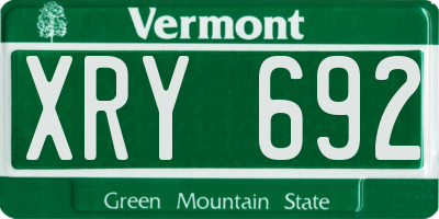 VT license plate XRY692