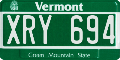 VT license plate XRY694