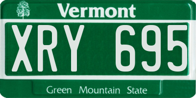 VT license plate XRY695
