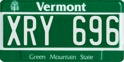 VT license plate XRY696