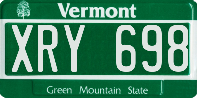 VT license plate XRY698