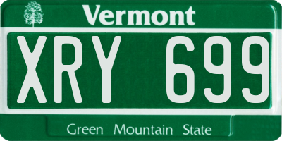 VT license plate XRY699