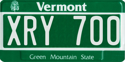 VT license plate XRY700