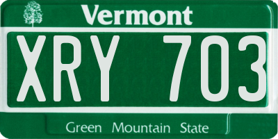VT license plate XRY703
