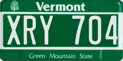 VT license plate XRY704