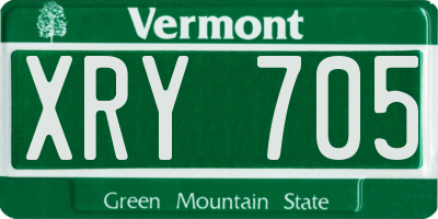 VT license plate XRY705