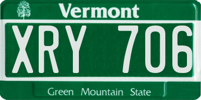 VT license plate XRY706