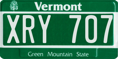 VT license plate XRY707