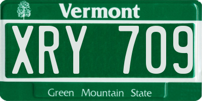 VT license plate XRY709