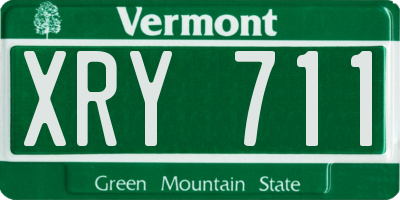 VT license plate XRY711