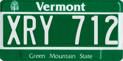 VT license plate XRY712