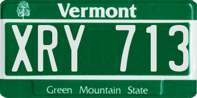 VT license plate XRY713