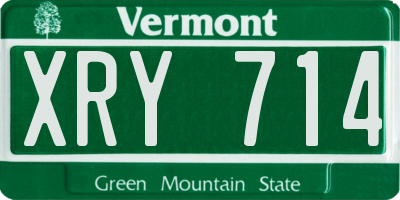 VT license plate XRY714