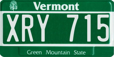 VT license plate XRY715