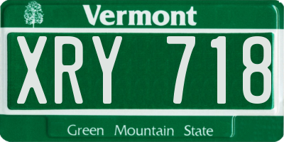 VT license plate XRY718