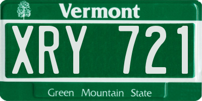 VT license plate XRY721