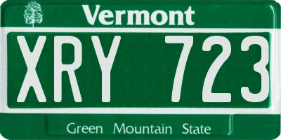 VT license plate XRY723