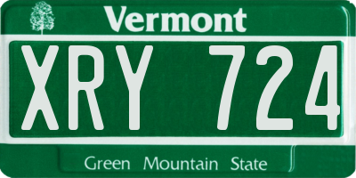 VT license plate XRY724