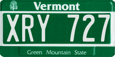 VT license plate XRY727