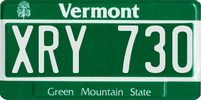 VT license plate XRY730