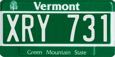 VT license plate XRY731