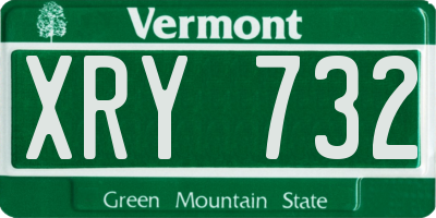 VT license plate XRY732