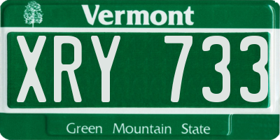 VT license plate XRY733