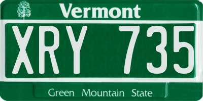 VT license plate XRY735
