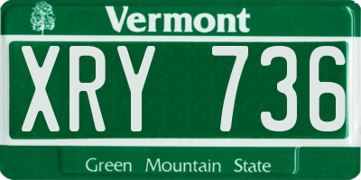 VT license plate XRY736