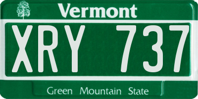 VT license plate XRY737